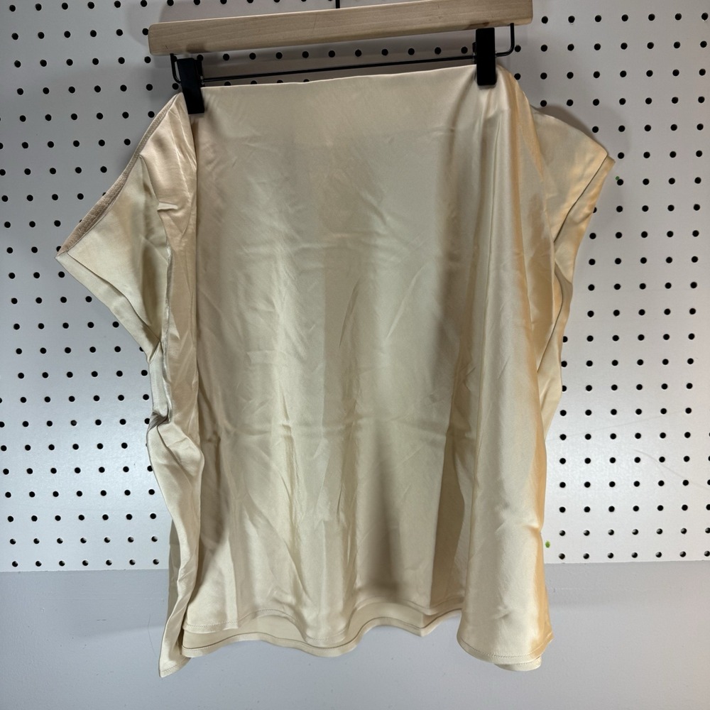 A New Day Women's 4X Cream Satin Midi Skirt‎ Recycled Polyester NWT